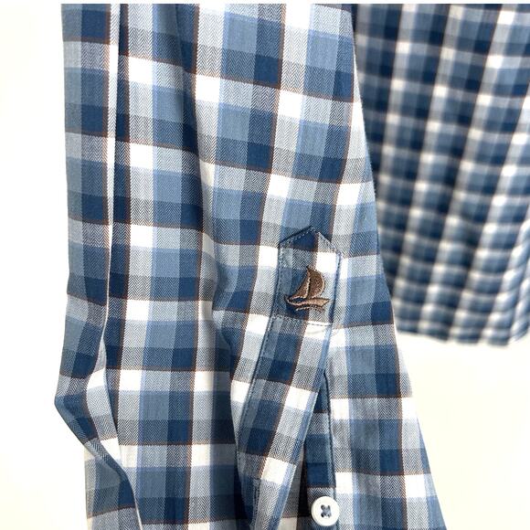 Fredrick Martin Blue Plaid Cotton Long Sleeve Button Down Shirt Mens XL - Picture 5 of 7